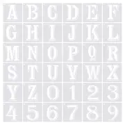 4.7 Inch Letter Number Stencils Alphabet Templates Set with Ring Shadow 6" 36pcs