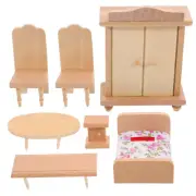 1 Set Doll House Furniture Mini House Furniture Playset Wooden Furniture Model