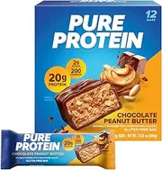 Pure Protein Chocolate Peanut Butter Bar, 12 Count,1.76 ounce