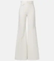 [Chloe] Chloé High-rise cotton canvas flared pants AU 14 white