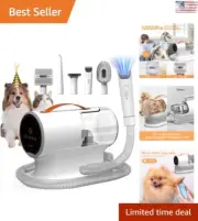 Easy Dog Hair Vacuum with 5-in-1 Grooming Kit - Powerful 12000Pa Suction