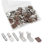 102Pcs Shelf Pins Pegs Kit,6 Styles Nickel Plated Shelf Support Pegs,Bookshelf