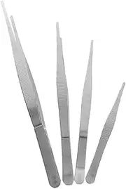 4pcs Stainless Steel Tweezers Set Gardening Accessory Planting Garden Tools Sturdy Tweezers Garden Hand Tools Tweezers for Gardening Plant Planting Tweezers Small Planting Tools