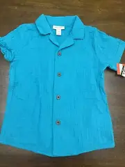 Girls Blue Cat & Jack Button Up Shirt 2T NWT