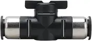Push Connect Pneumatic Ball Valve, Air Flux Control Valve, Straight Quick Connect Union, Quick Plug in Type, Internal Self Locking, for Pneumatic Tool Air Piping