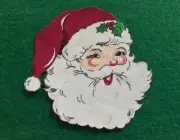 Set of Two SANTA Head Iron On Appliques*Handmade/184