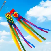 timecity 2PCS Rainbow Windsock Heavy Duty 40 Inches Garden Stripes Heart Wind...