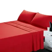 Red Bed Sheet and Pillowcase Set