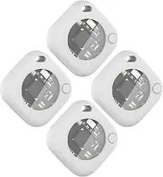 BuLuHAHA Air Tag, Key Finder Works with Apple Find My (iOS Only), Bluetooth Tracker, Replaceable Battery, Waterproof, Airtag for Keys, Bags, Luggage & Pets. (White, 4 Pack)