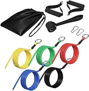 Resistance Bands with Foam Handles Yoga Stackable up to 130 lb Chest Expansion Pull Ropes Stretching Exercise Bands Home Gym