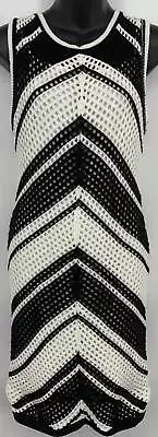 Willow & Wind Medium NEW NWT Black White Womens Crochet Dress Chevron Sleeveless
