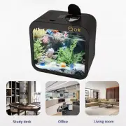 Transparent Acrylic Fish Tank Small LED Light Aquarium Fish Building Blocks Box