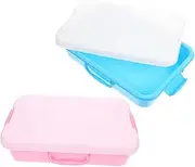 ABOOFAN 2pcs Portable Sand Tray Storage Box for Lightweight Handheld Sand Organizer with Lid for Indoor Playroom Outdoor Adventures