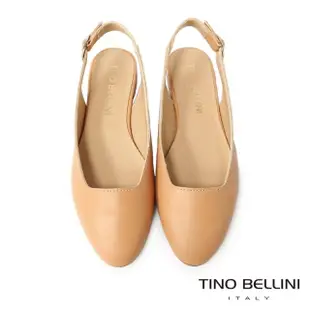 【TINO BELLINI 貝里尼】Tino Bellini義大利進口法式優雅後釦帶平底鞋FS0T0001(米)