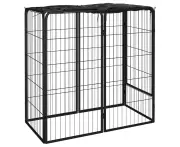 Heavy Duty Dog Playpen Outdoor Indoor Puppy Exercise Barrier Secure Gate Black