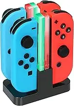 INNVO Power Dock - Switch Joycon Controller Charger, 4 in 1 Charging Dock for Nintendo Controller, Fast Charge Station, USB C Charging Cable Included Black