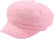 [Generic] Women Corduroy Newsboy Hats Vintage Paperboy Hats Cabbie Hat Plain Cotton Painter Beret Cap