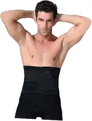 Belt for Men Slimming Belt Waist Trimmer Ab Belt Elastic Comfortable for Workout Black