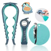 4pcs Jar Opener For Weak Hands Light Blue Fashion Design Bottle Opener For Seniors With Arthritis Tool