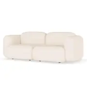 Soraya 2 Seater Modular Velvet Sofa Set - Cream White