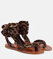 [Christian Louboutin] Christian Louboutin Niloo du Désert leopard-print satin sandals AU 7 multicoloured