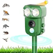 Cat Repellent, Ultrasonic Solar Energy Repellent IP66 Waterproof with Adjustable Frequency for Detaching Animals 5 Modes Adjustable Repeller for Animals Ultrasound Animal Repellent