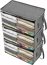 Breast Milk Storage Bag 1/3 Pcs Large Capacity Quilt Storage Box Folding Non-Woven Closet Clothes Dust-Proof Storage Bag Home Blanket Pillow Organizer Storage Bag (Size : 3Pcs Gray-2)
