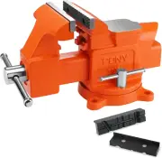 Heavy Duty Bench Vise, 5-Inch Jaw Width 4-Inch Opening, Swivel Base with Anvil,