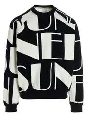 [Sunnei] Sunnei-Big Logo Felpe Bianco/Nero-Donna S White/Black