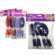4 PC SALON HOME STYLE PLASTIC HAIR CARE BRUSH SET MIRROR COMB BRUSHES NEW