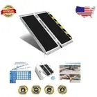 Non-Slip Aluminum Threshold Ramp for Doorways, Supports Wheelchairs Up to 600lbs