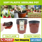 18x Soft Plastic Seedling Pot Plant Garden Nursery Growing Container 13x11.4CM