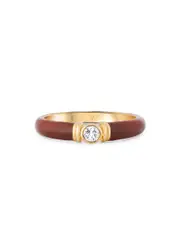 V BY Laura Vann Kiki 18kt Gold Vermeil Ring - Brown - N N