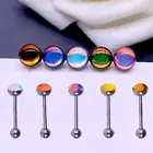 Opal Stainless Steel Piercing Jewelry Tongue Ring Tongue Piercings Body Jewelry