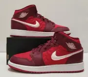Air Jordan 1 Mid SE Red Pink Quilt Youth 4.5y/Women’s 6 NEW AV5174 600 NOLID