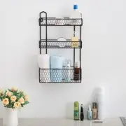 Wall Mounted Metal Chicken Wire 3 Tier Bathroom Shelf Organizer
