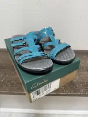 Clarks Privo Womens Sonar Pilot Slip On Sandal Turquoise Size 6M New Open Box