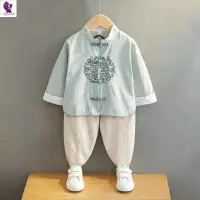 在飛比找蝦皮購物優惠-男童唐裝漢服 男童套裝 兒童漢服男童春秋2022新款中國風寶