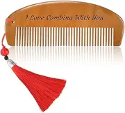 I Love You Gifts for Girlfriend Natural Wood Comb Anniversary Birthday Gifts for Women Girlfriend Wife Christmas Xmas Gift I Love Combing With You Wooden Hair Combs