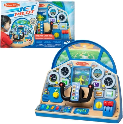 Melissa & Doug Jet Pilot Interactive Dashboard Wooden Toy for Boys and Girls ...