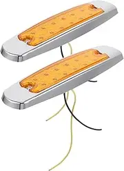 ULTECHNOVO 24v Led Side Marker Lights for Trucks Cars 2pcs Trailer Lights Stylish Electroplating Easy Quick Install