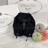 在飛比找PopChill優惠-[二手] PRADA 黑色帆布 mini後背包/手提包/斜背