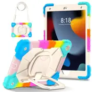 For iPad Pro 11" 5th Gen (M4-2024) Case Kids Heavy Duty Shockproof Cover - Rainbow