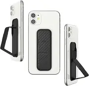 CLCKR Cell Phone Grip and Expanding Stand, Universal Phone Grip Holder for iPhone 15 Pro, Pro Max, Plus, 14 & 13 Models, Samsung Phones, Tablets and More, Carbon Fibre Black