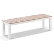 Balmoral 1.5m Outdoor Teak Timber and Aluminium Bench Seat 1.5m - White