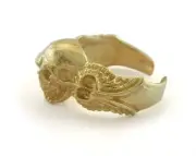 Skull Ring Adjustable Ring Raw brass (17mm 7US inner size)3327 ring26