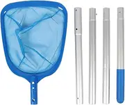 Pool Skimmer Net Reinforced Frame Large Opening Swimming Pool Cleaning Net with Long Poles for Spa Pond Swimming Pool Plastic 400g 42x27.5cm 138.5cm
