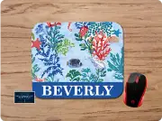 BLUE NAUTICAL UNDERWATER PATTERN PERSONALIZED W/ YOUR NAME MOUSEPAD DESK MAT