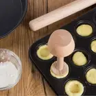 Baking Supplies Double Side Wooden Egg Tart Tamper Pastry Pusher Cake Tools