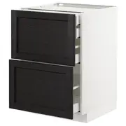 METOD base cb 2 frnts/2 low/1 md/1 hi drw, white Maximera/Lerhyttan black stained, 60x60x80 cm
